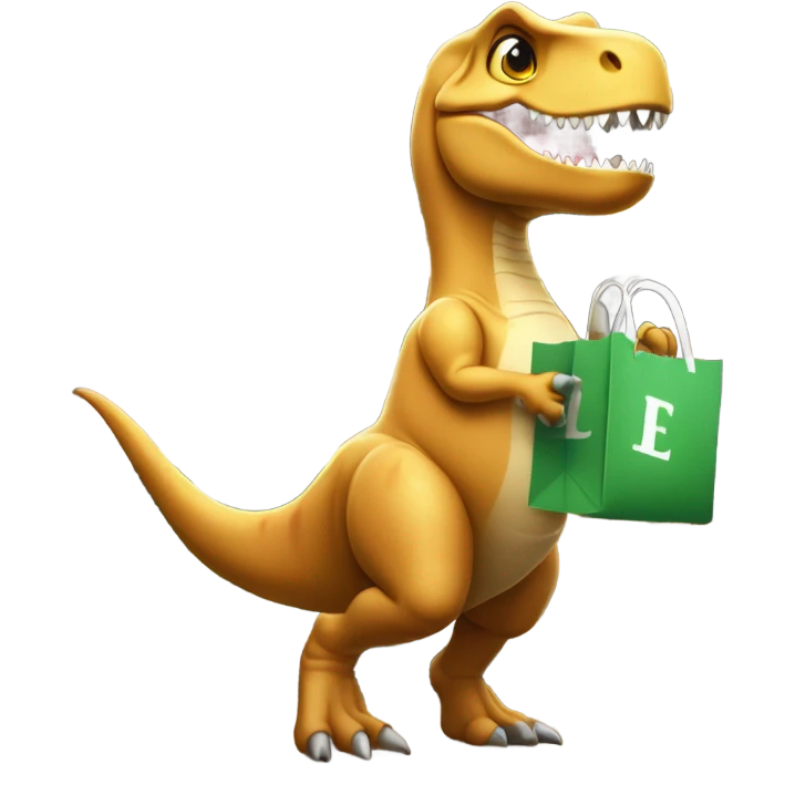 T-rex in shopping  emoji