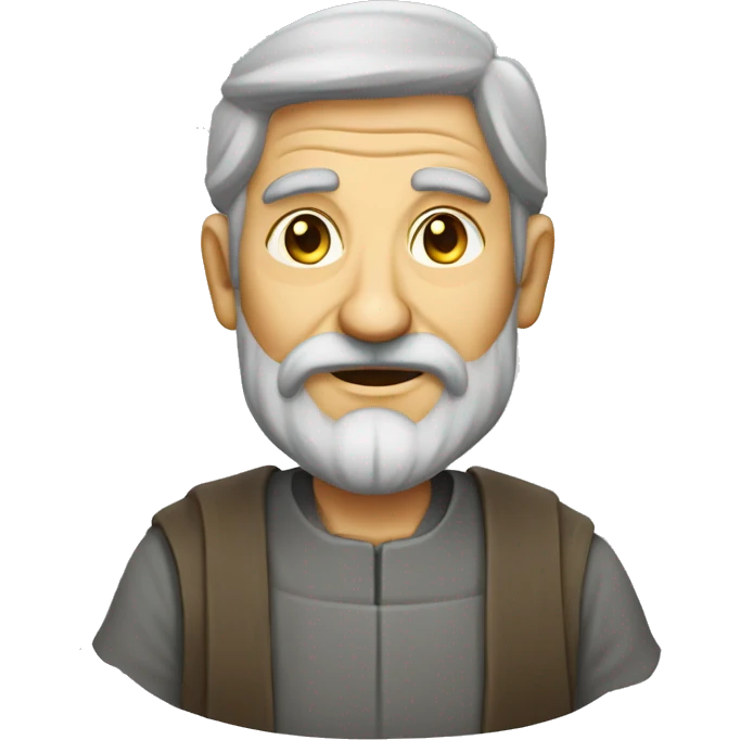 An old clerk in a gray shabby old medieval emoji
