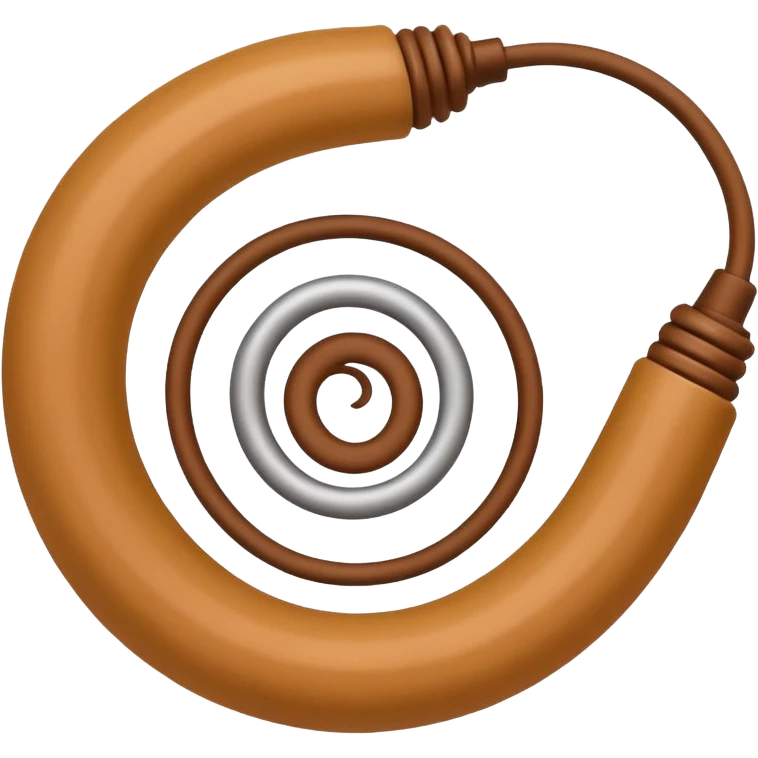 Make the whip a clean, light brown color with a basic and simple design, arranged in a spiral, in apple style emojis look. emoji