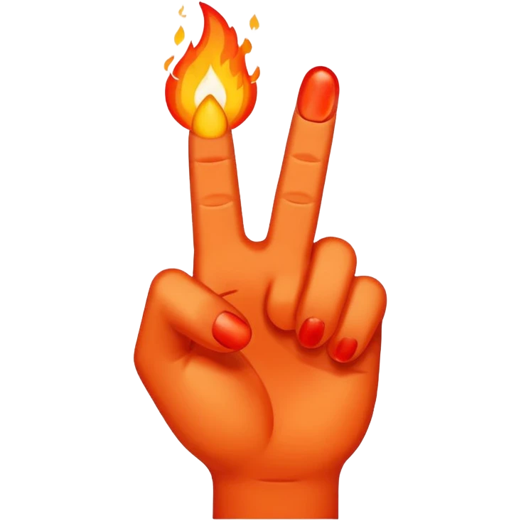 middle finger and fire emoji