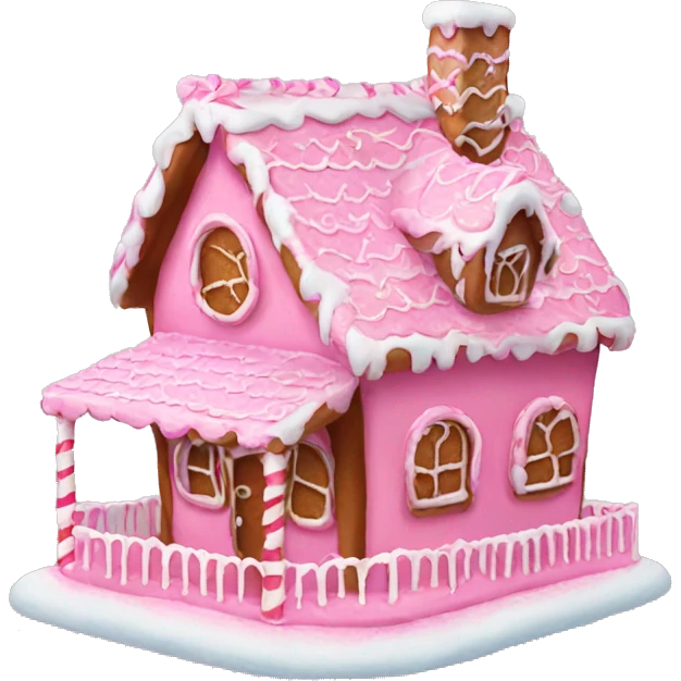 Pink gingerbread house emoji