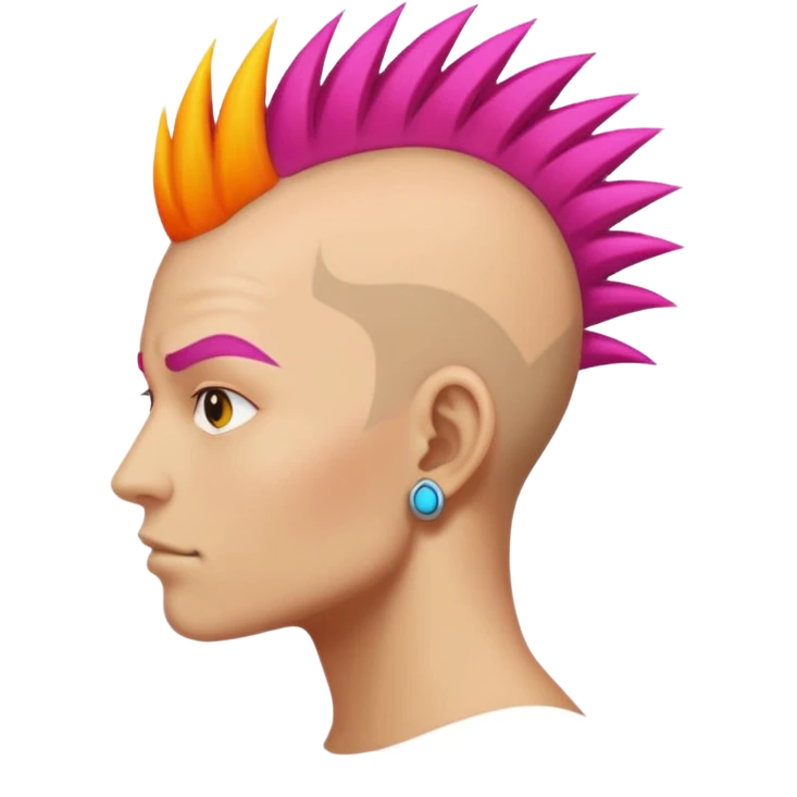 extreme mohawk person emoji