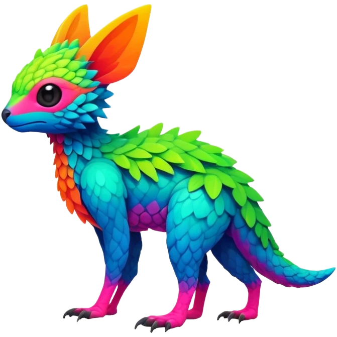 lush vibrant-colored colorful neon-colored Fakémon-Trico-creature (full body) emoji