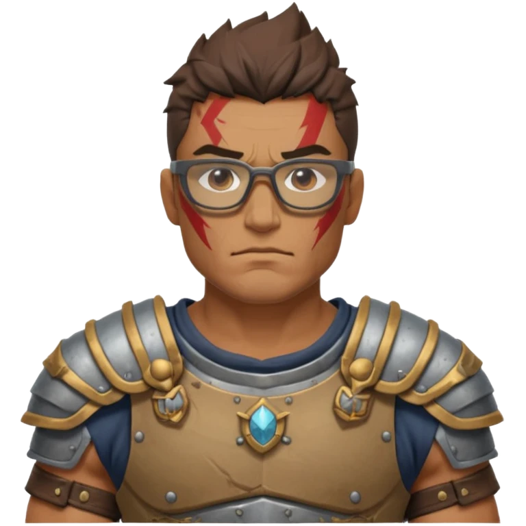 Glasses-Wearing wild Warrior bust emoji