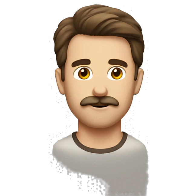 aussie bloke with a mustache and brown hair emoji