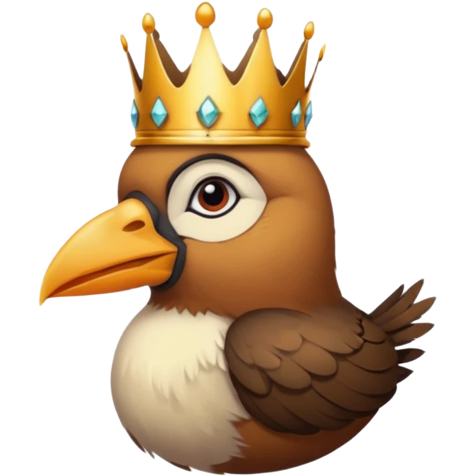 bird with crown and piercings single vibrant colour  emoji