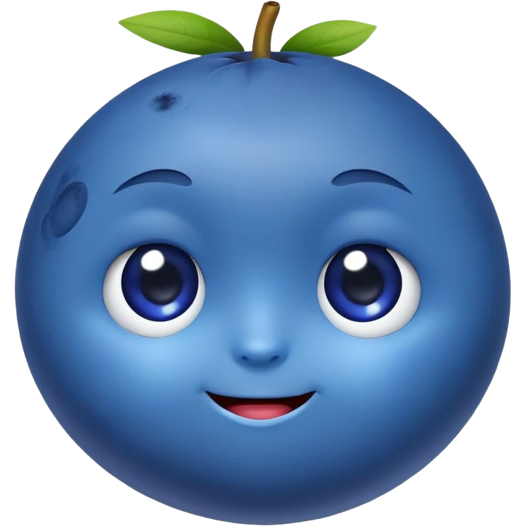 Tiny blueberry with a face emoji