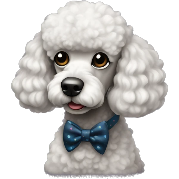 Poodle negro con lazos emoji