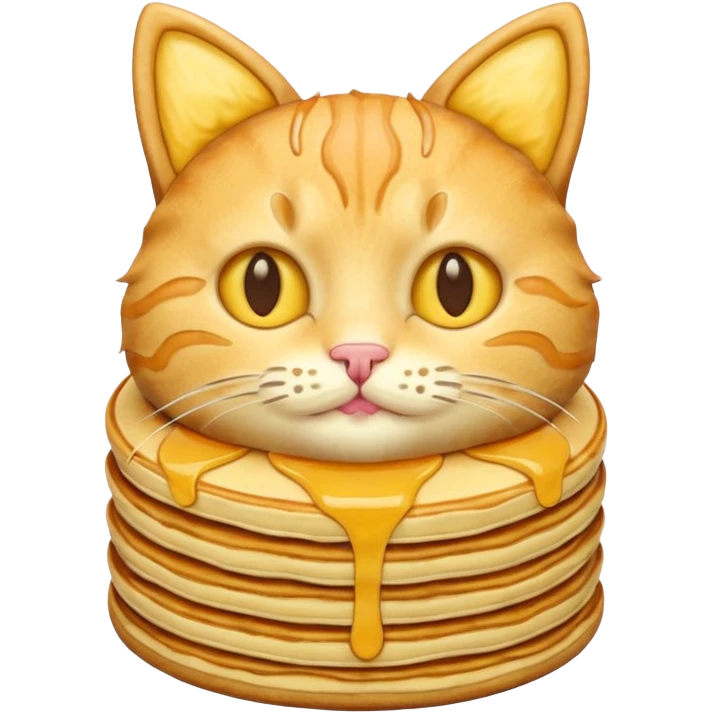 cat as pancake nice yellow pancakes emoji