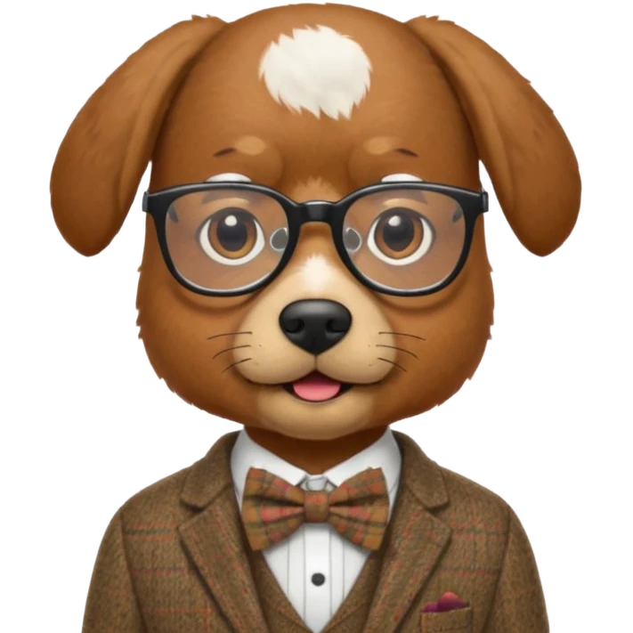 Professor dog emoji