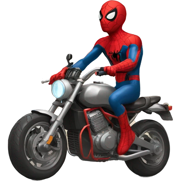 Spider-Man on a motorcycle emoji
