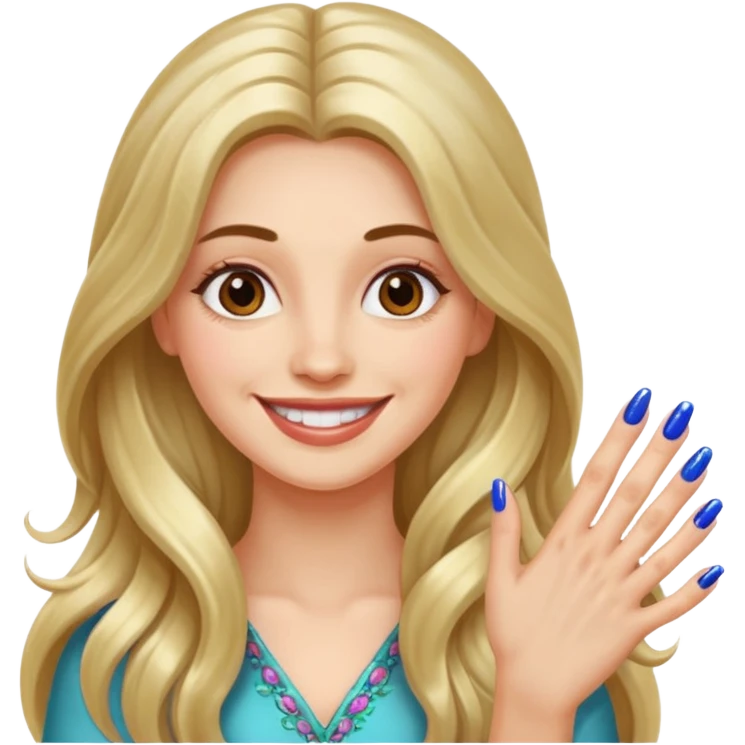 long haired woman nail art emoji