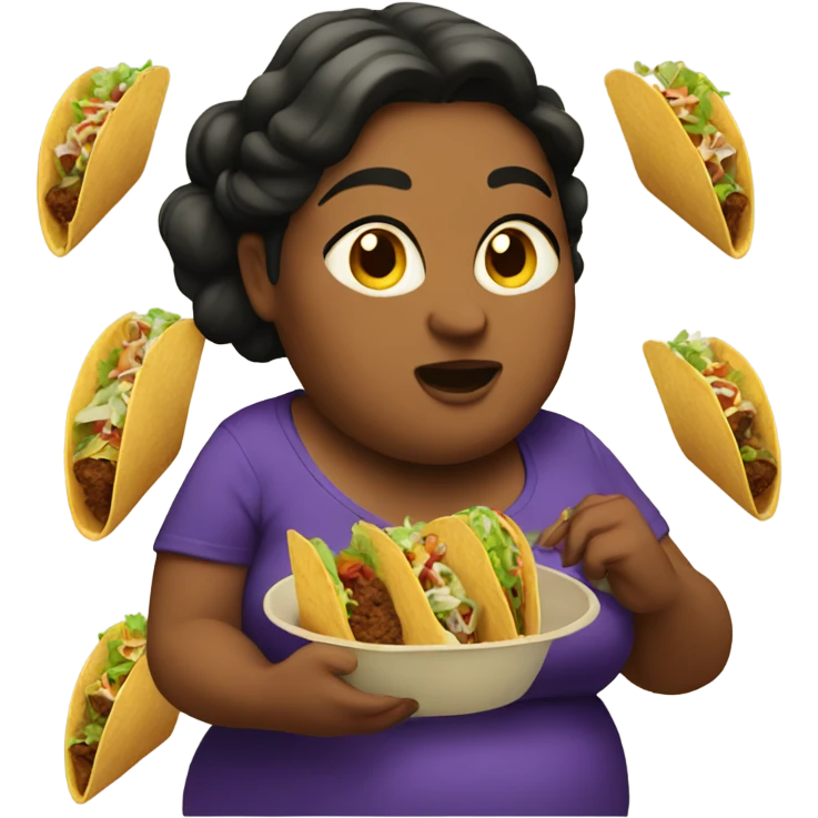 Fat woman eating tacos  emoji
