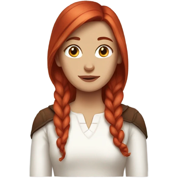 White Woman with red long hair and brownhorse emoji