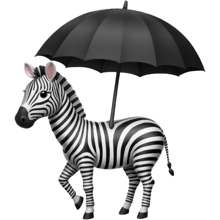 zebra with umbrella emoji