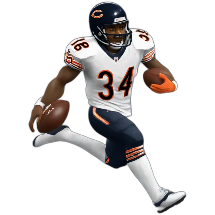 Chicago Bears Walter payton #34 running emoji