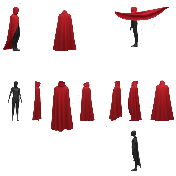 faceless mannequin flapping red cape emoji