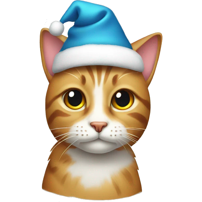 Cat with christmas hat emoji