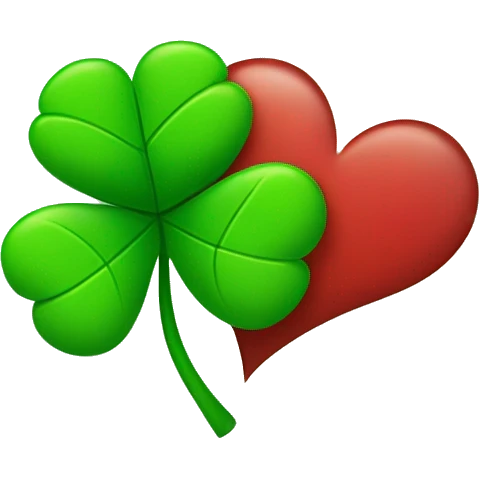  four-leaf clover with a lot of mini heart emoji