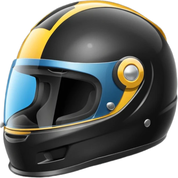 Casco de autos de carreras de color negro emoji