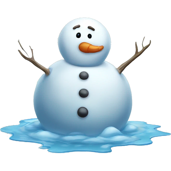 Snowman melting in the water Mhmmmmm emoji