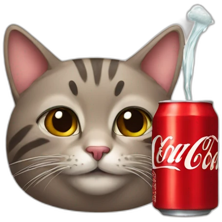 cat drinking coke emoji