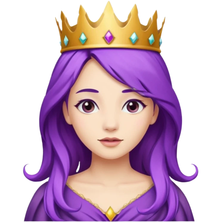 princesse with wind purple hair emoji
