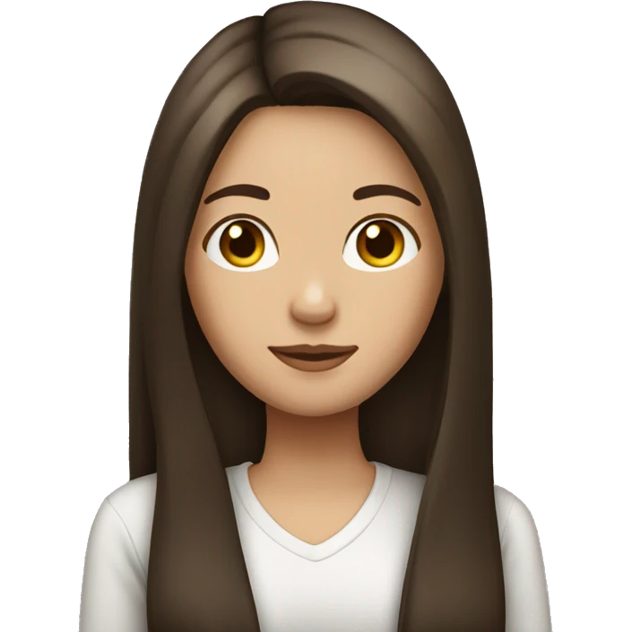 Brunette girl with long straight hair  emoji