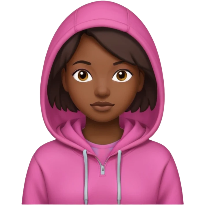 black woman in pink hoodies emoji