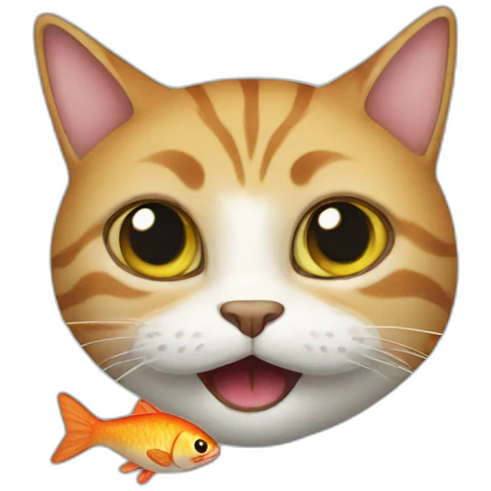 cat with a fish in mouth emoji