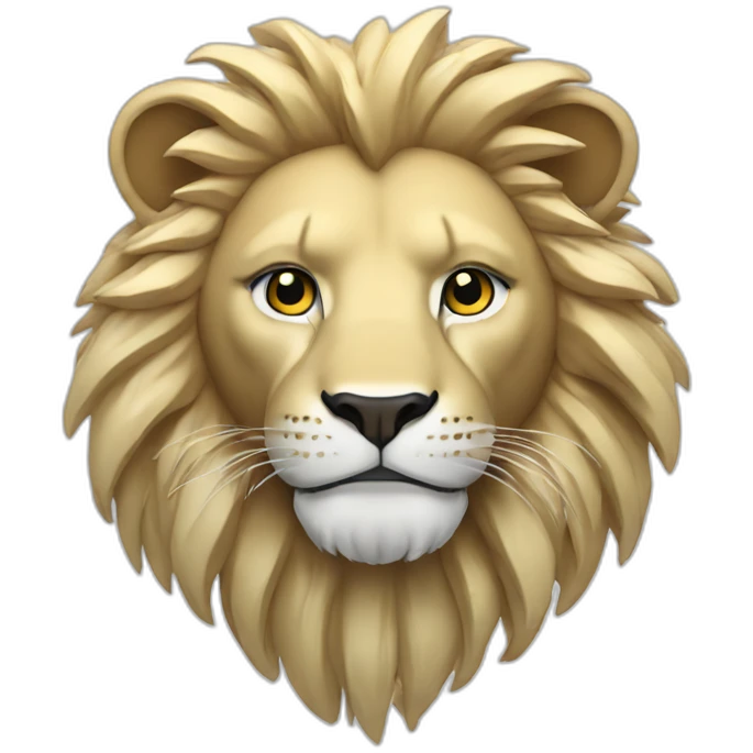 a lion in white color like solder emoji