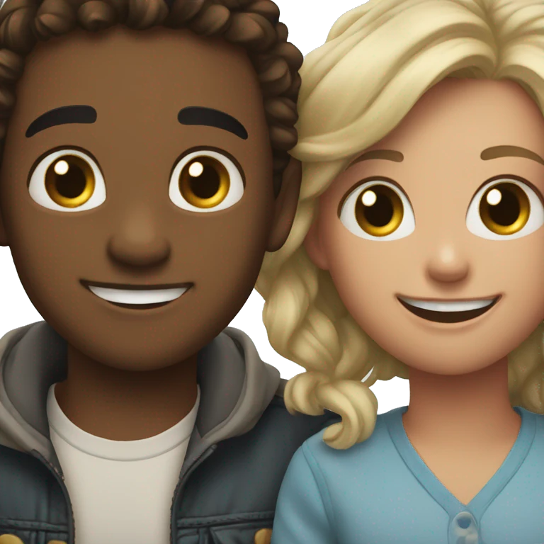 happy siblings smiling together emoji