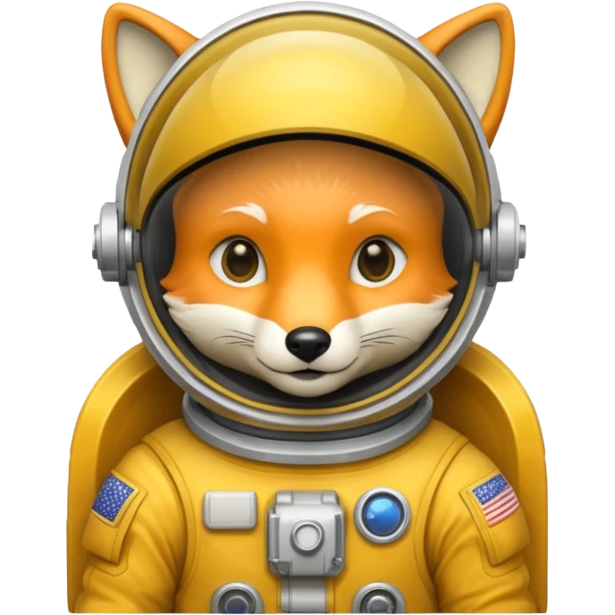 yellow fox astronaut emoji