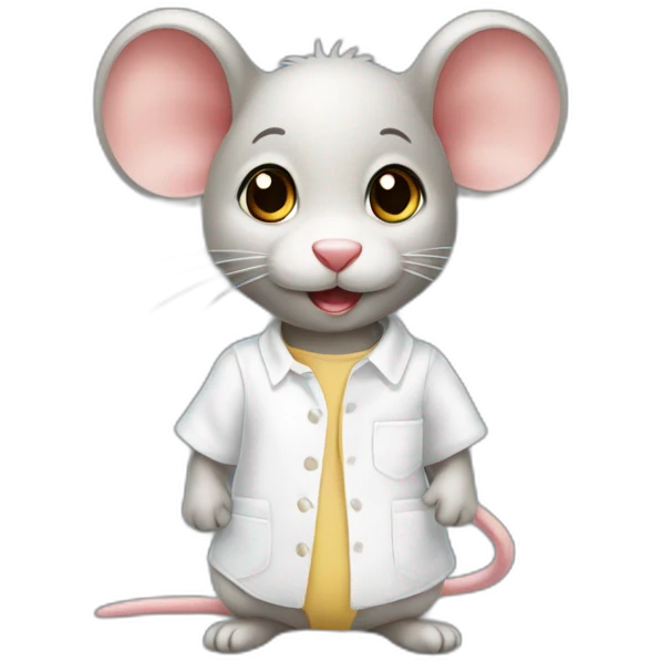 Bébé souris avec une blouse de laboratoire emoji