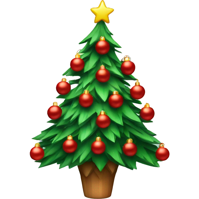 Christmas tree with red decorations emoji