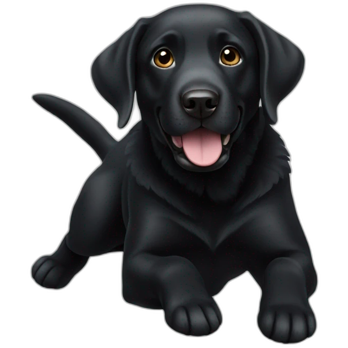 a flying black labrador emoji