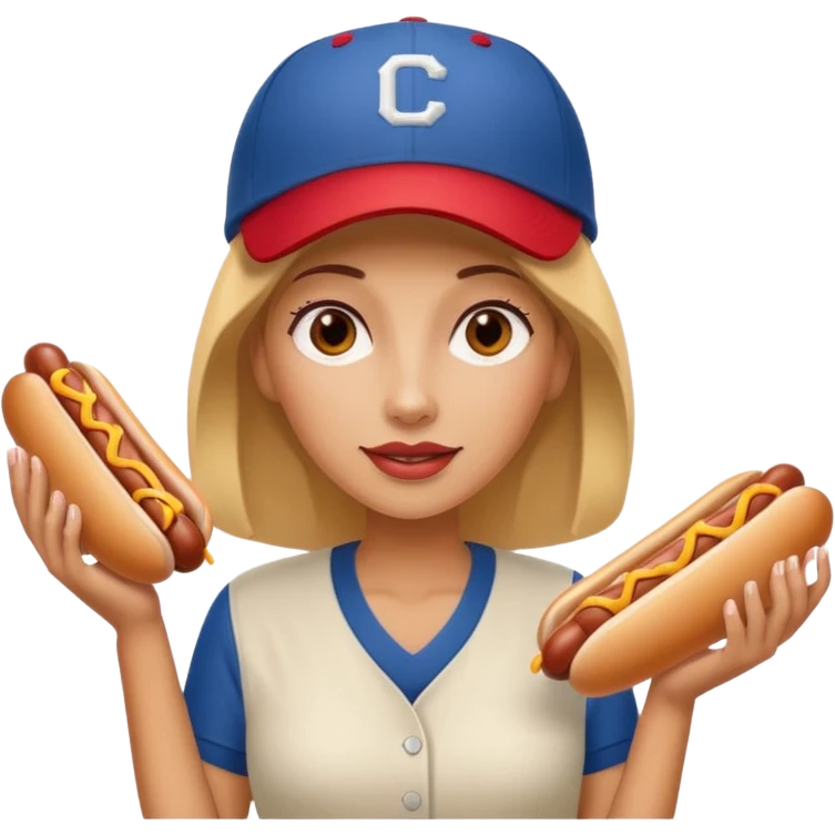 Female with 3 hotdogs  emoji