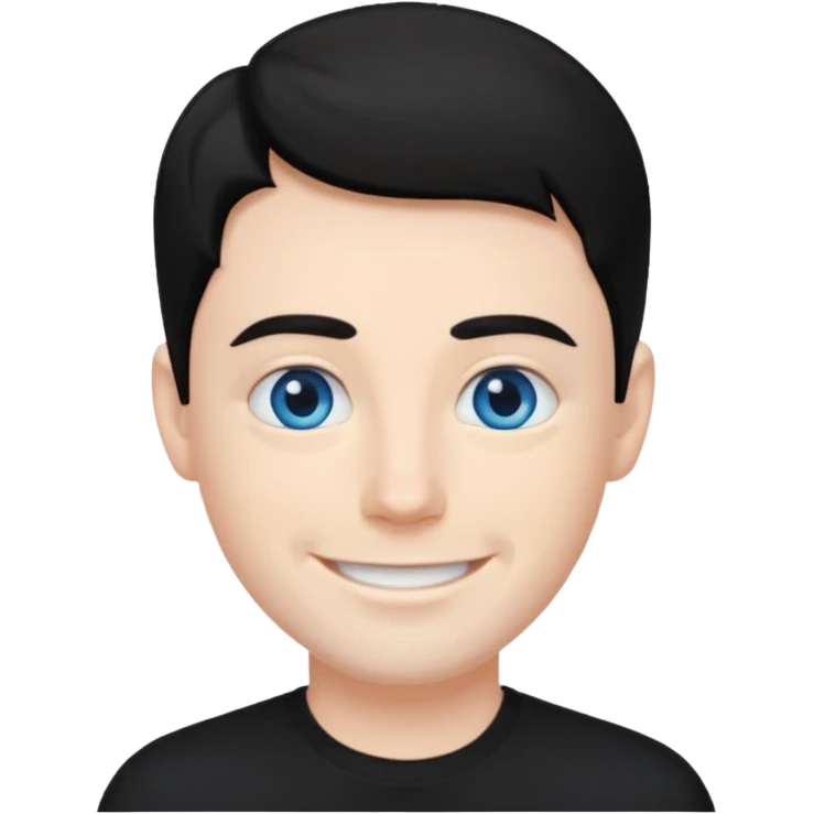 Neil McCormick from Mysterious Skin with blue eyes, black hair, black shirt emoji