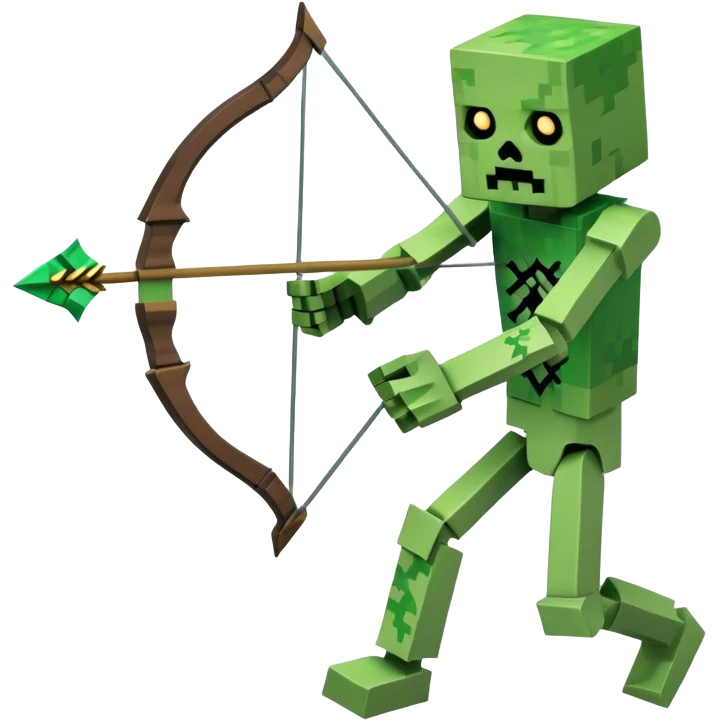 A Minecraft zombie fighting a Minecraft skeleton  emoji