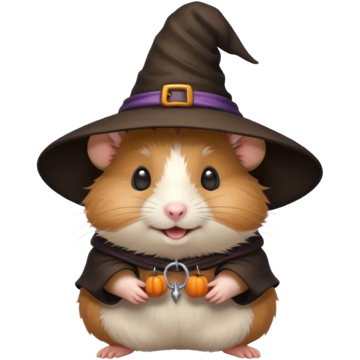 cute hamster wearing a witch hat emoji