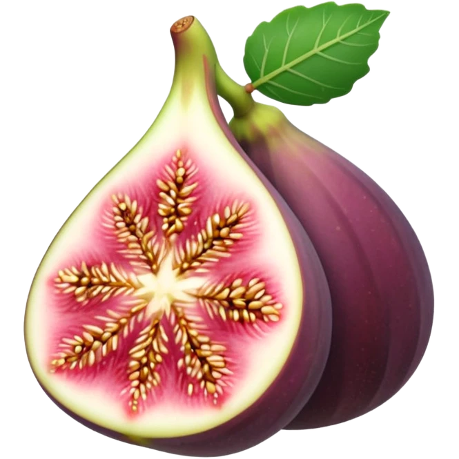 Please create a emoji of a cross-section of a fig with a small leaf emoji