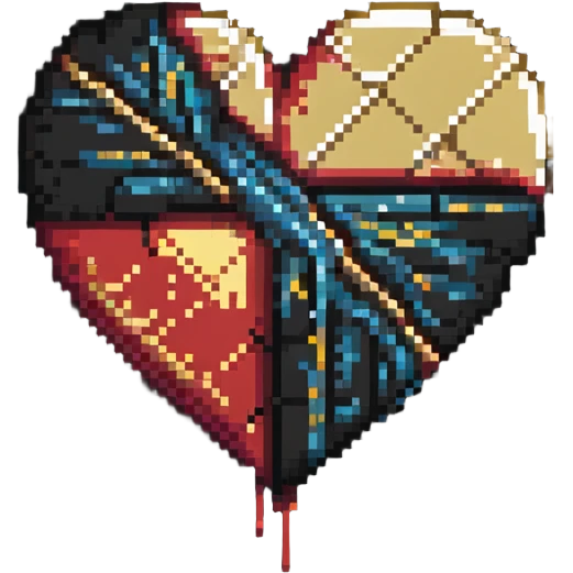 kintsugi heart pixel art emoji