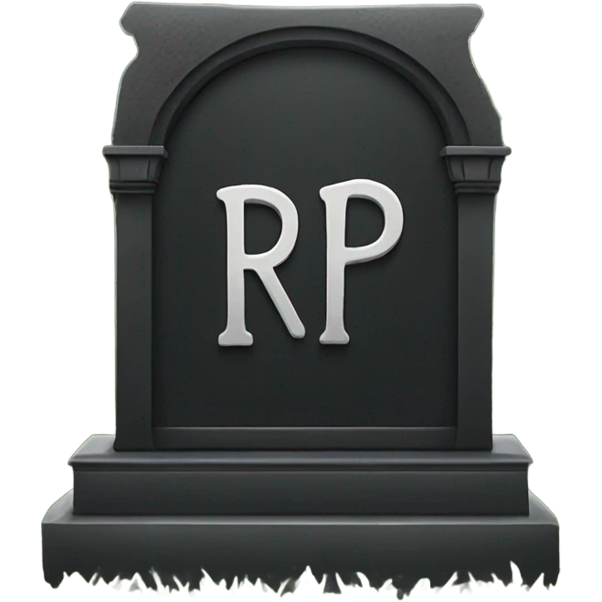 a black grave with the letters RIP emoji