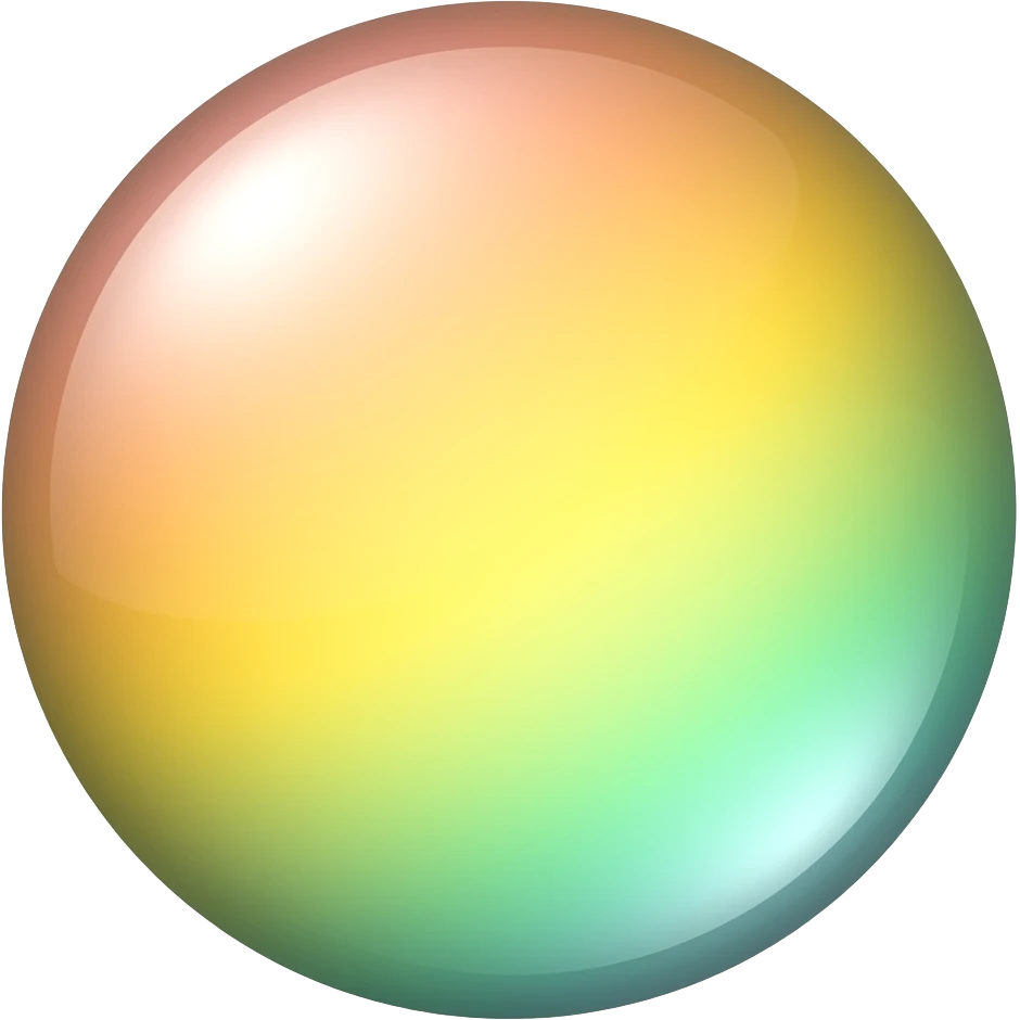 Pastel yellow orange green gradient crystal orb emoji