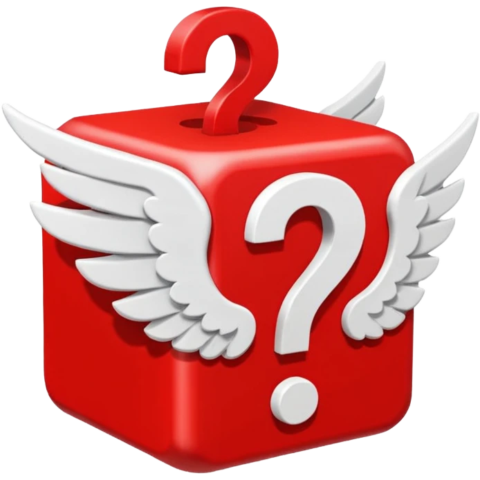 red being the block itself while the white parts are the question marks which are used in all of the lucky blocks, corners, and face. It has 2 white wings on each side like the other Lucky Blocks. It is doing  emoticon: the :3 face. emoji