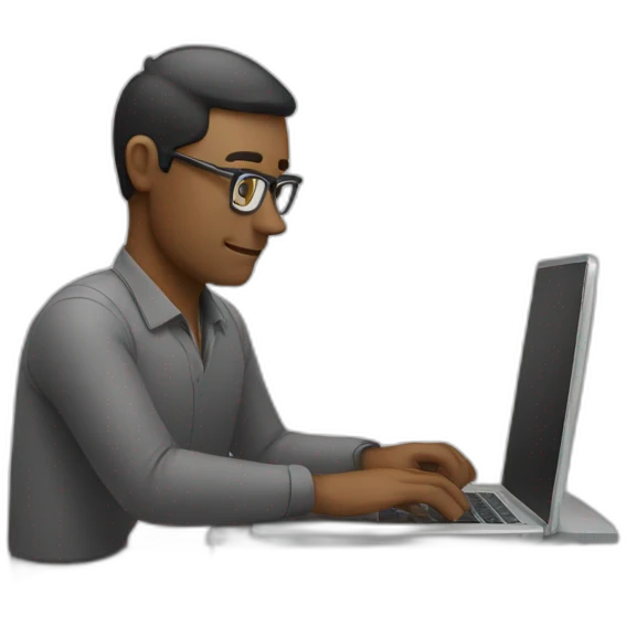  A MAN WORKING ON LAPTOP emoji