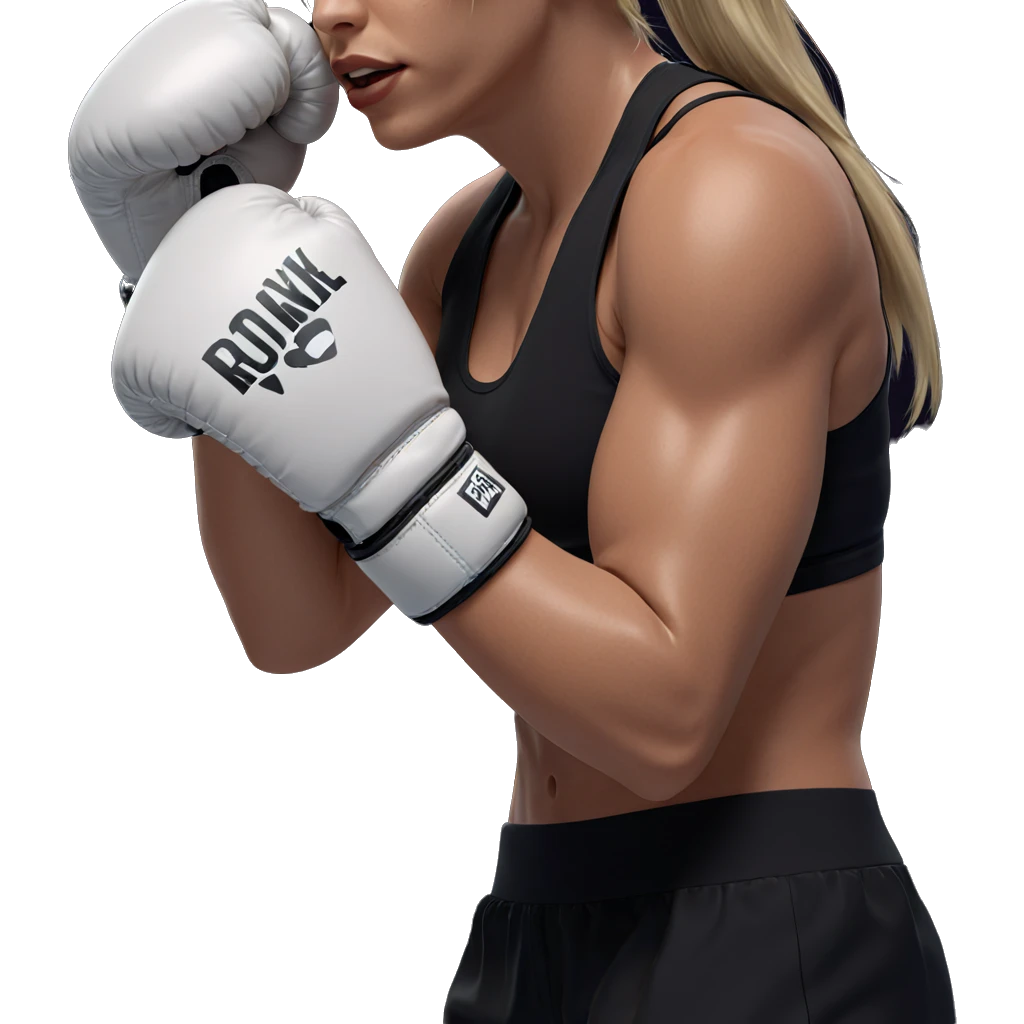 blonde girl in boxing gloves emoji