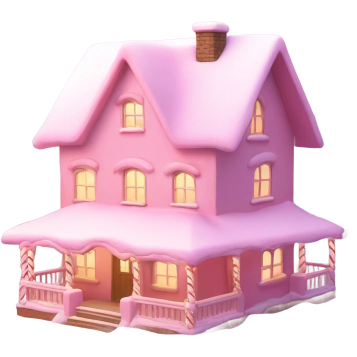 Pink snow soft pink color pink Christmas house EVERYTHING is pink emoji