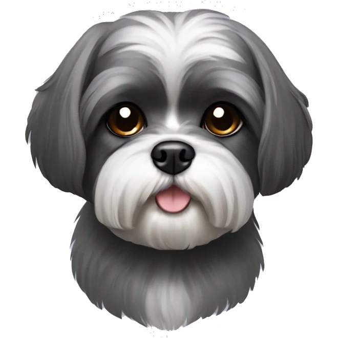 Small dark grey shih tzu  emoji