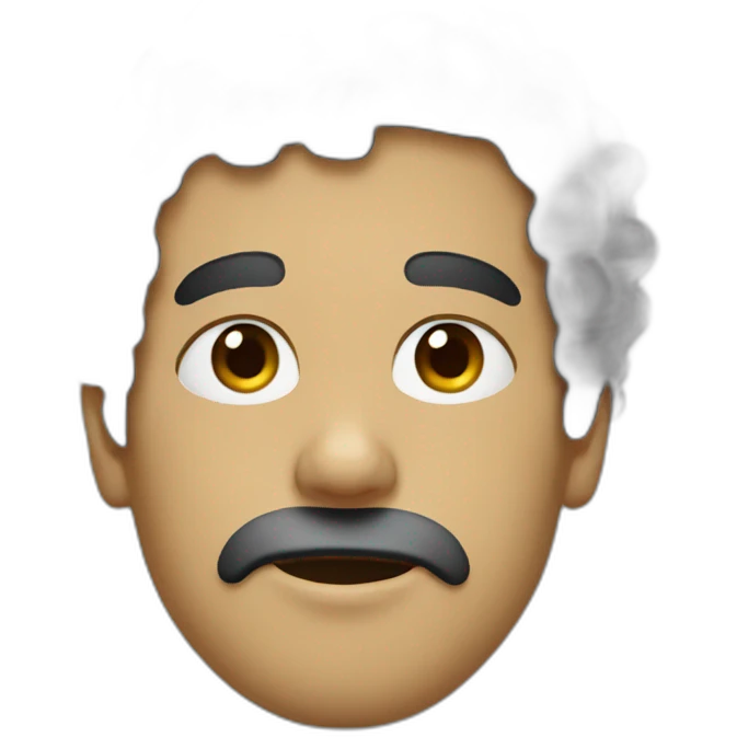 sick guy with black curly hair emoji